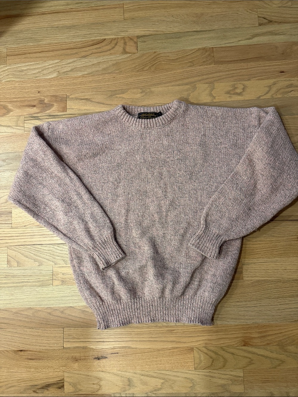 Vintage Eddie Bauer Expedition Outfitter Wool Sweater Made in USA Mauve Pink LG